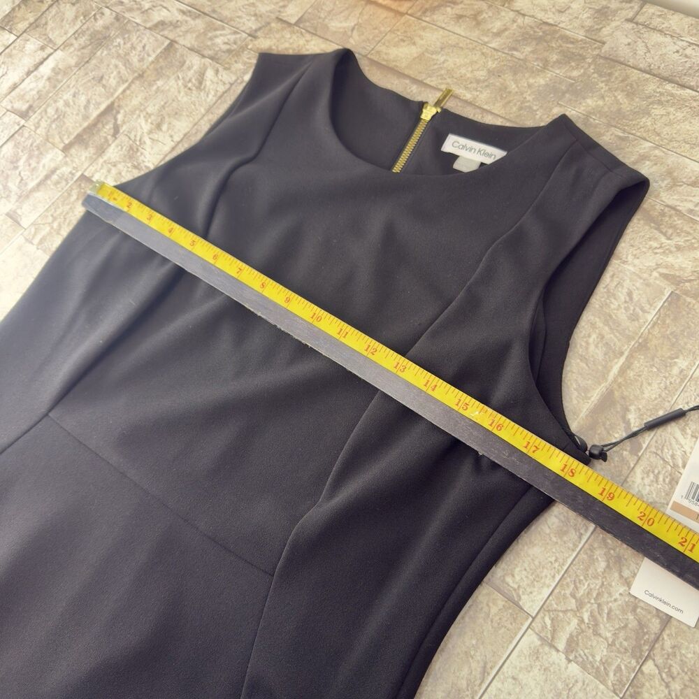 NEW Calvin Klein Dress Sheath Smooth Scuba Classic Black Women’s Sz 12 - Picture 10 of 15